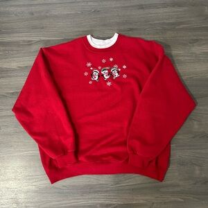 Vintage Christmas Grandma Crewneck Sweatshirt with Embroidered Detail Jerzees